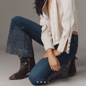 NWT Anthro Pilco Retro Low Rise Studded Jeans